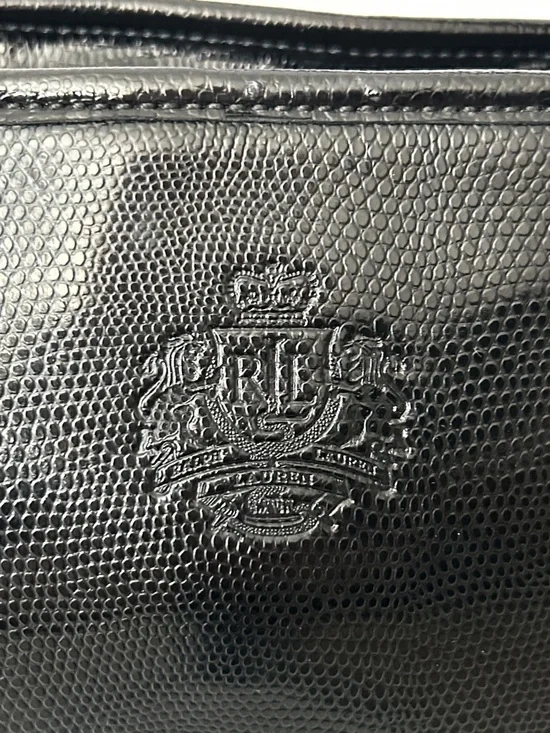 Lauren Ralph Lauren Classic Black Textured Leather Tote Shoulder Bag Purse 🌺🌺 - Picture 4 of 14